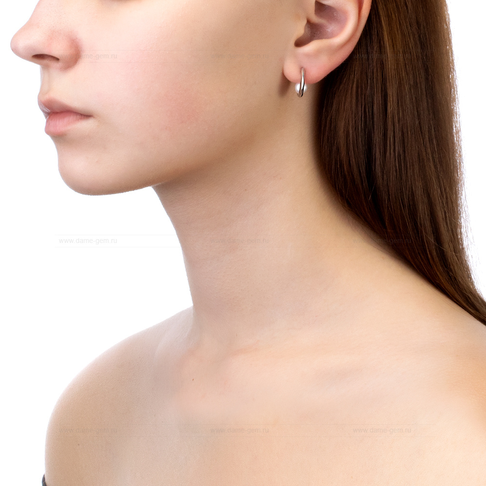 Серьги из серебра с белыми жемчужинами 6-6,5 мм. Артикул 10404