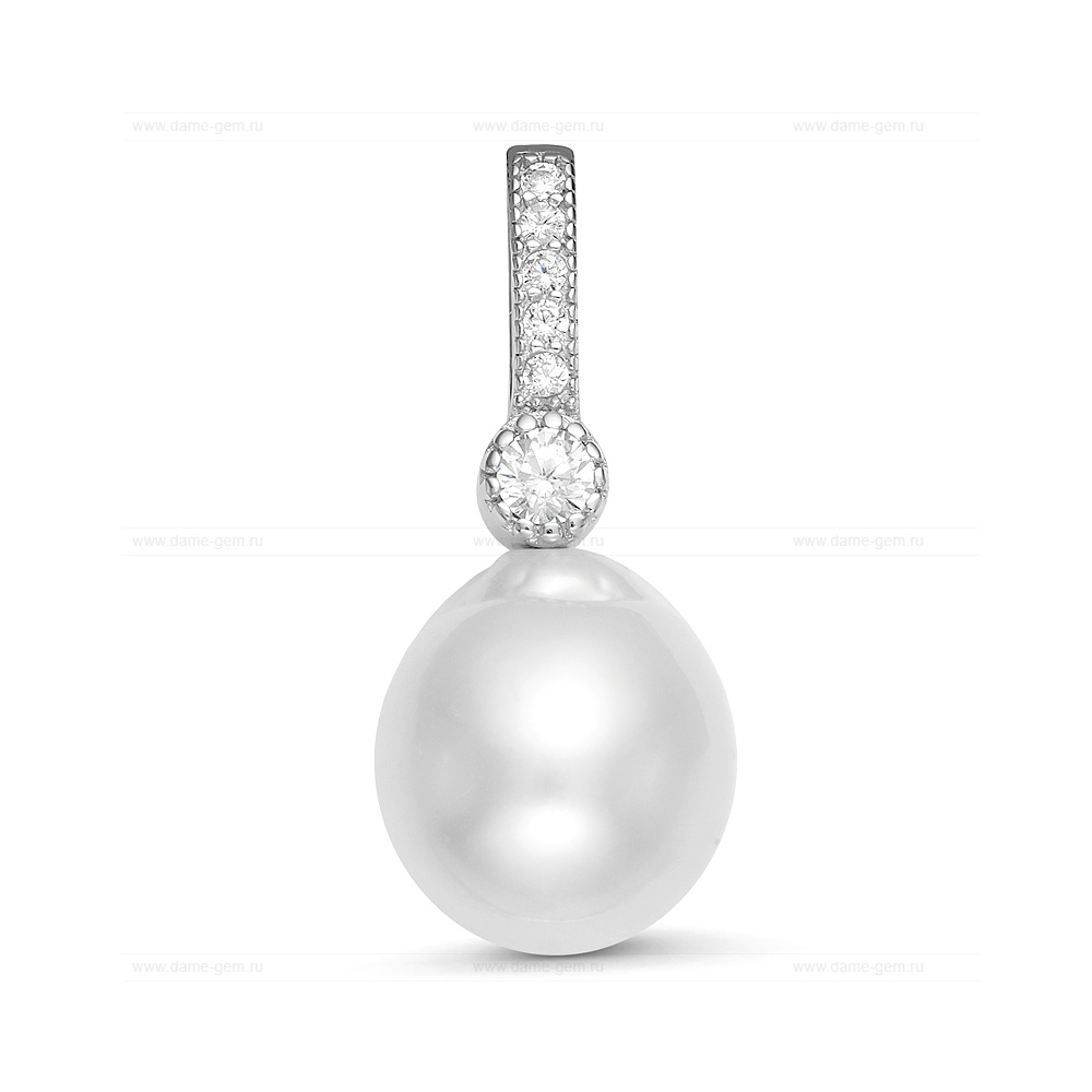 Кулон из серебра с белой Австралийской жемчужиной 10-10,5 мм. Артикул 12250 Кулон из серебра с белой Австралийской жемчужиной 10-10,5 мм. Артикул 12250