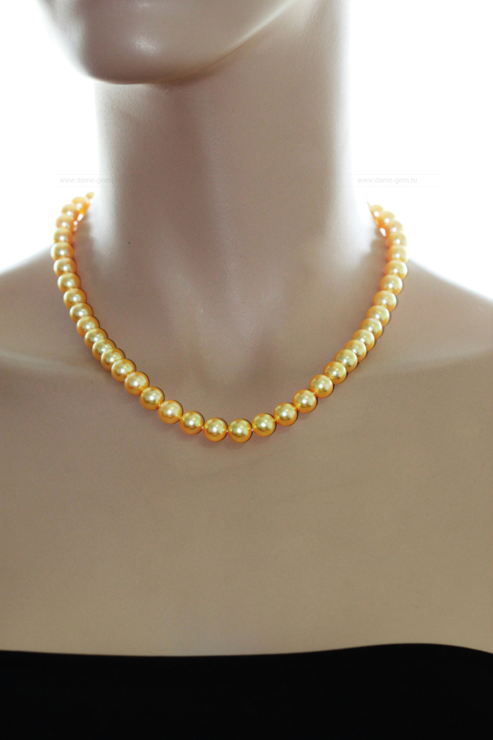 Ожерелье из золотистого морского жемчуга Акойя (Япония) 8,5-9 мм. Качество жемчуга наивысшее ААА. Артикул 8392 Ожерелье из золотистого морского жемчуга Акойя (Япония) 8,5-9 мм. Качество жемчуга наивысшее ААА. Артикул 8392