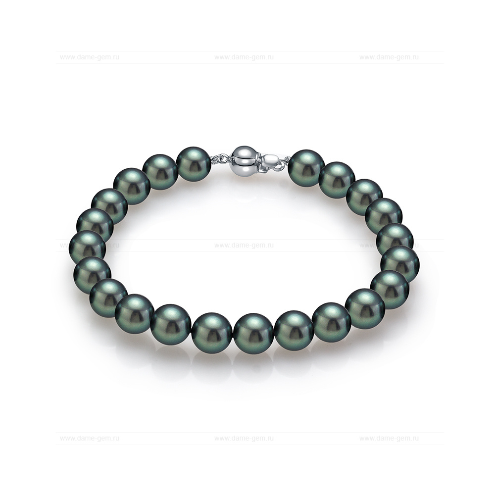 Браслет из черного морского жемчуга Акойя (Япония) 7,5-8 мм. Качество жемчуга наивысшее ААА. Артикул 9121