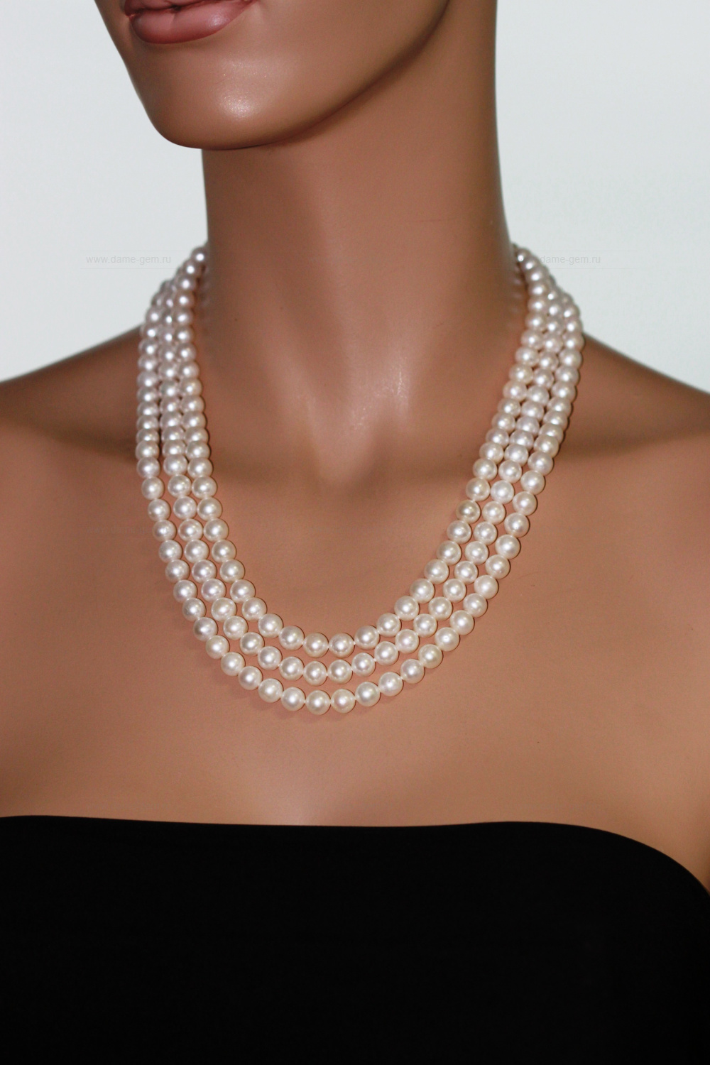 Бусы из белого круглого речного жемчуга 7-7,5 мм. Качество жемчуга высокое АА+. Артикул 7730 Бусы из белого круглого речного жемчуга 7-7,5 мм. Качество жемчуга высокое АА+. Артикул 7730