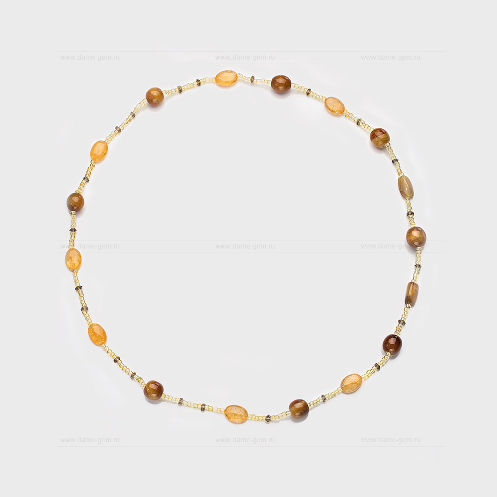 Бусы из натуральных самоцветов и бисера. Артикул 12628