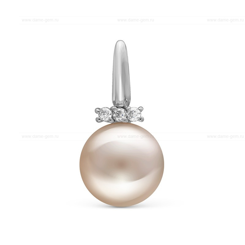 Кулон из белого золота с белой жемчужиной 9-9,5 мм. Артикул 10262 Кулон из белого золота с белой жемчужиной 9-9,5 мм. Артикул 10262