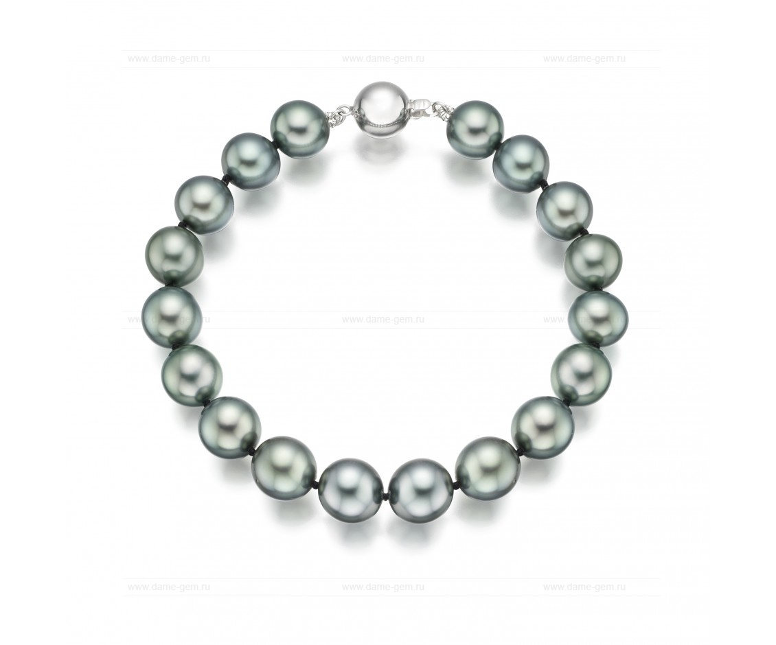 Браслет из серебристого морского жемчуга Акойя 7-7,5 мм. Качество жемчуга наивысшее ААА. Артикул 10483