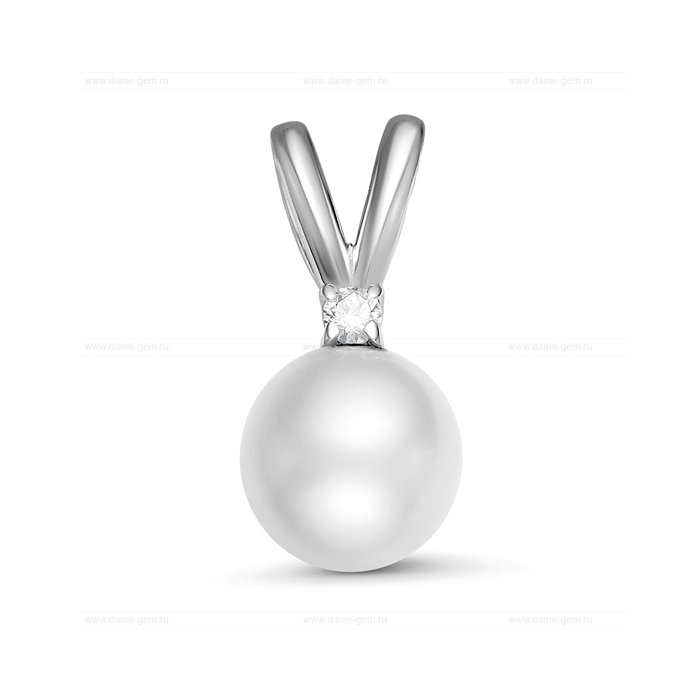Кулон из серебра с белой Австралийской жемчужиной 9-9,5 мм. Артикул 12254 Кулон из серебра с белой Австралийской жемчужиной 9-9,5 мм. Артикул 12254