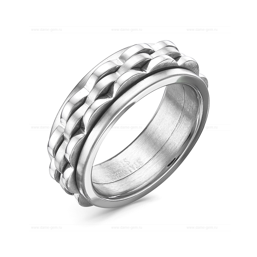 Кольцо мужское из ювелирной стали. Артикул 12515