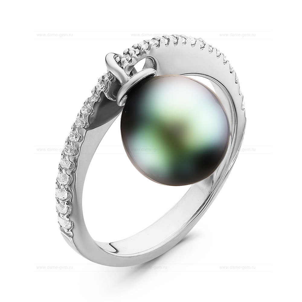Кольцо из золота 585 пробы с черной Таитянской жемчужиной 10-10,5 мм. Артикул 11234 Кольцо из золота 585 пробы с черной Таитянской жемчужиной 10-10,5 мм. Артикул 11234