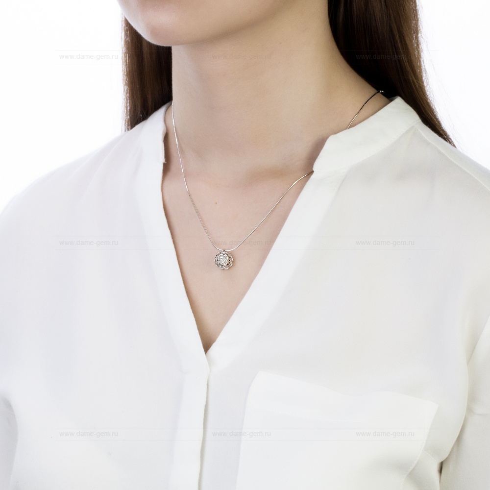 Кулон серебряный с белой речной жемчужиной 6,5-7 мм. Артикул 12388 Кулон серебряный с белой речной жемчужиной 6,5-7 мм. Артикул 12388