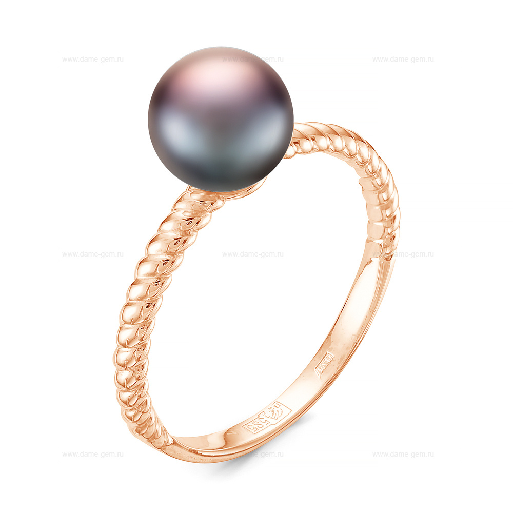 Кольцо "Дуэт" из серебра 925 пробы с жемчужинами "микс" 7-7,5 мм. Артикул 11819