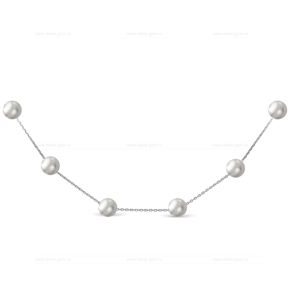 Цепочка из сплава с серыми речными жемчужинами 8-8,5 мм. Артикул 12051 Цепочка из сплава с серыми речными жемчужинами 8-8,5 мм. Артикул 12051