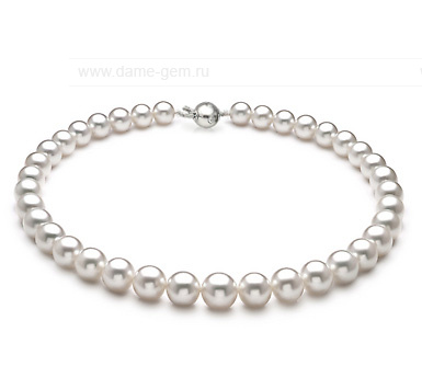 Ожерелье из белого морского Австралийского жемчуга 10-12,7 мм. Качество жемчуга высокое АА+. Артикул 10637