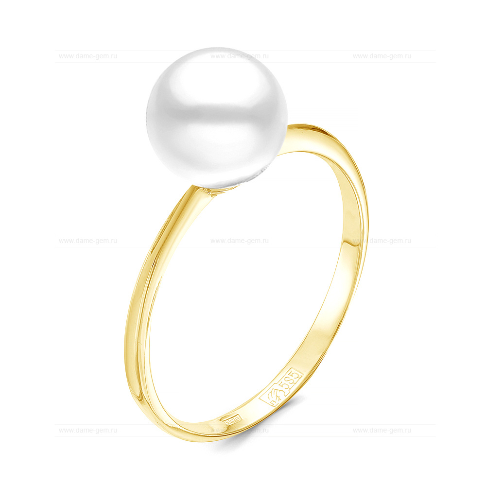 Кольцо из серебра 925 пробы с белой речной жемчужиной 7,5-8 мм. Артикул 12270 Кольцо из серебра 925 пробы с белой речной жемчужиной 7,5-8 мм. Артикул 12270