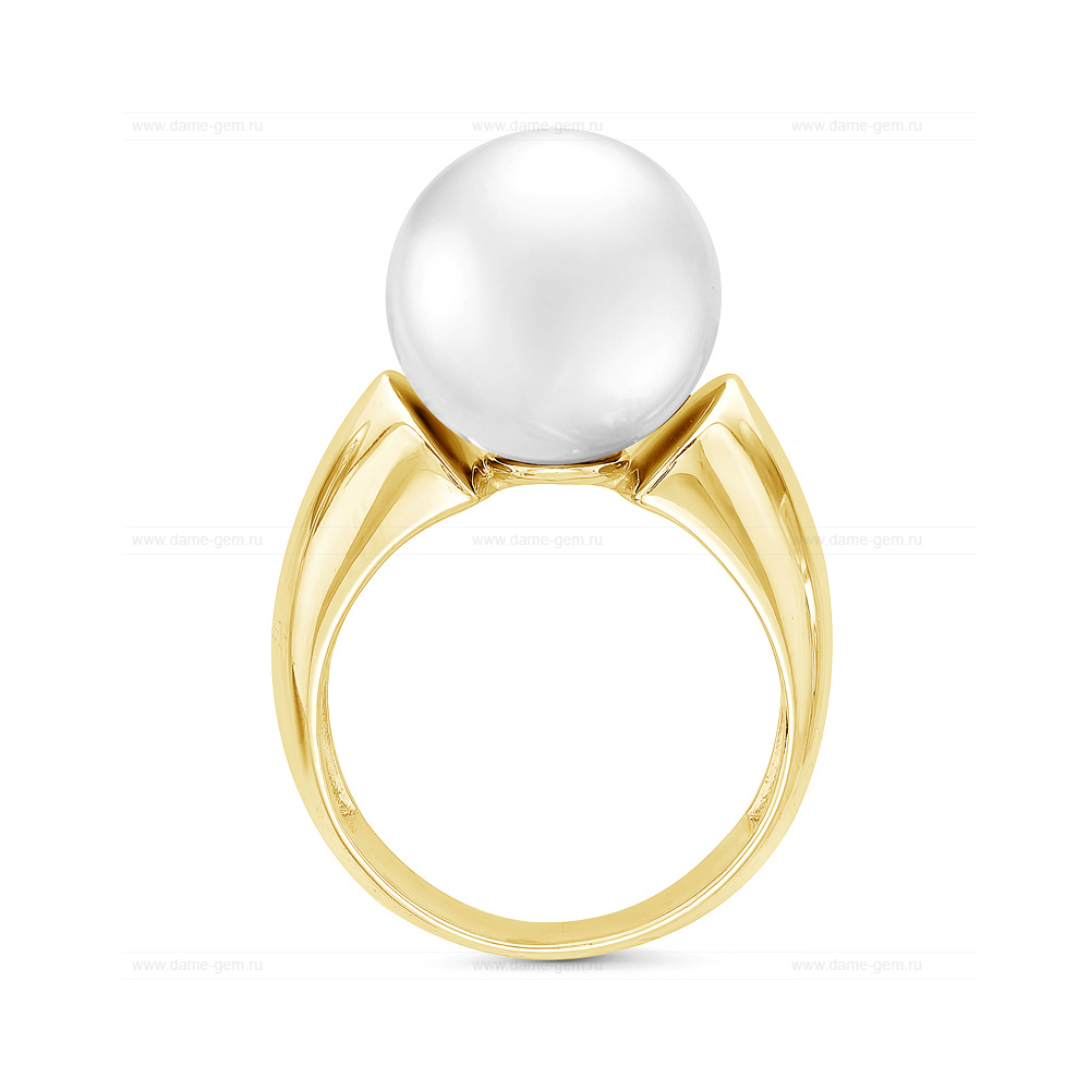 Кольцо из золота 585 пробы с белой Австралийской жемчужиной 11-12 мм. Артикул 10316 Кольцо из золота 585 пробы с белой Австралийской жемчужиной 11-12 мм. Артикул 10316