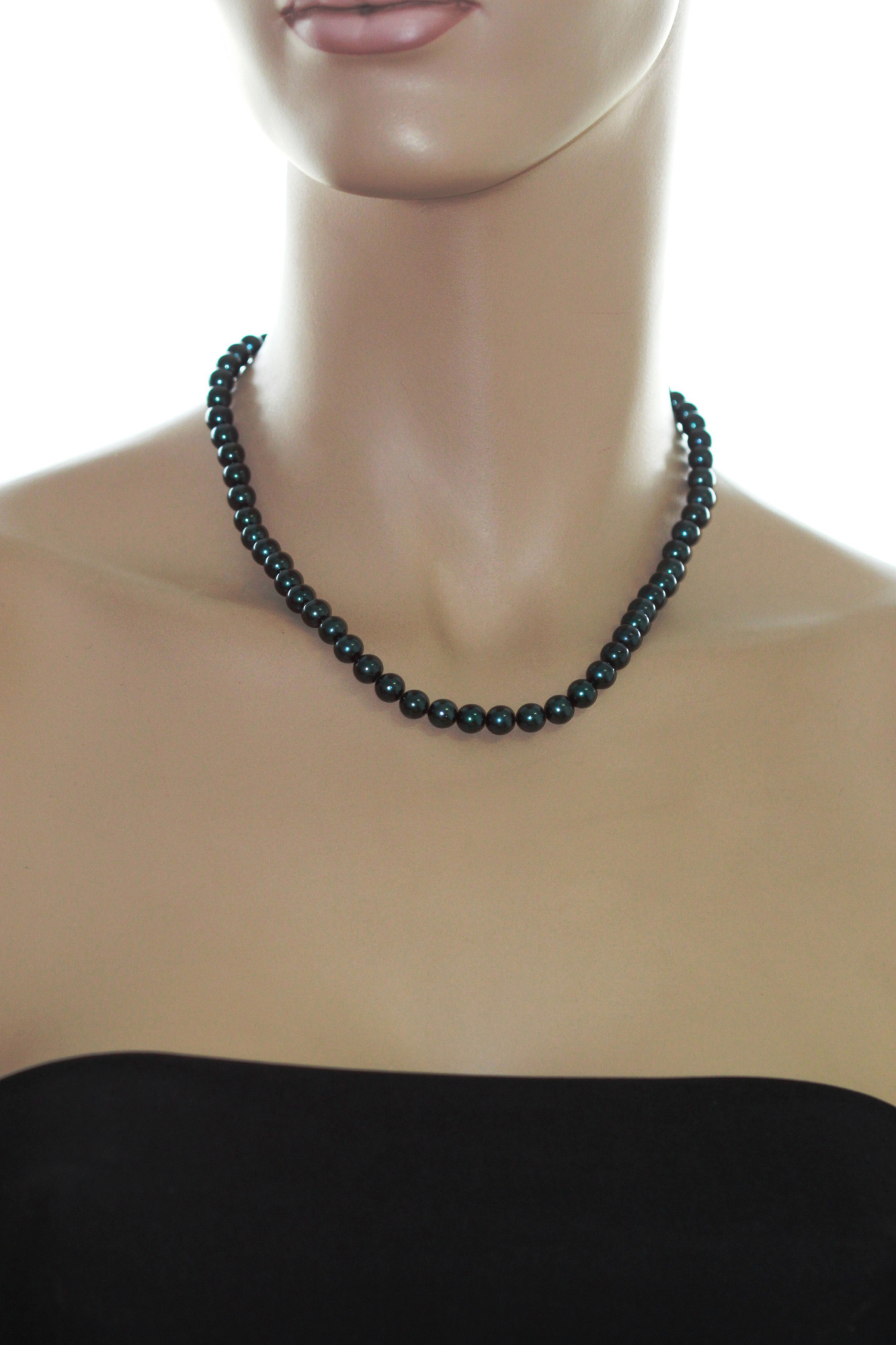 Ожерелье из черного морского жемчуга Акойя (Япония) 7-7,5 мм. Качество жемчуга наивысшее ААА. Артикул 9094