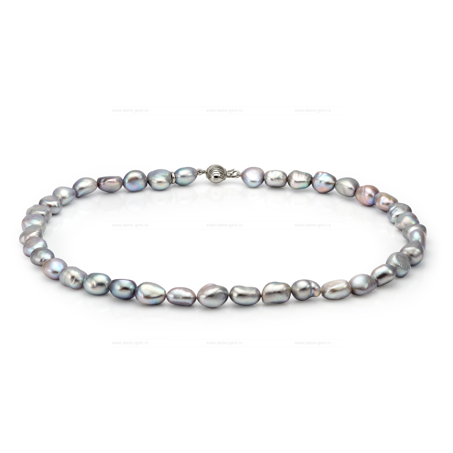 Ожерелье из серого барочного речного жемчуга 6-6,5 мм. Качество жемчуга наивысшее ААА. Артикул 8420 Ожерелье из серого барочного речного жемчуга 6-6,5 мм. Качество жемчуга наивысшее ААА. Артикул 8420