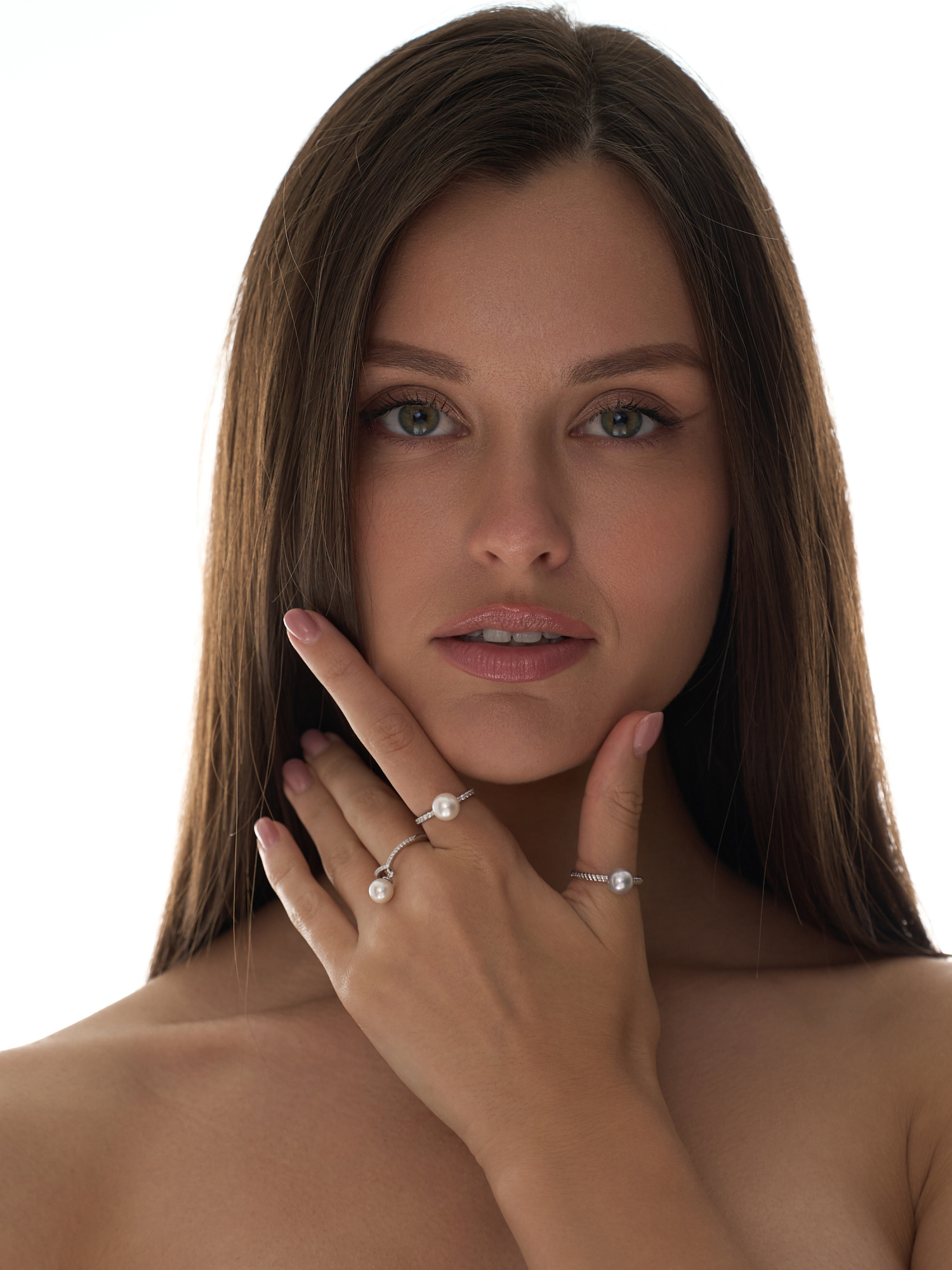 Кольцо из золота 585 пробы с морскими жемчужинами Акойя 7,5-8 мм. Артикул 11656