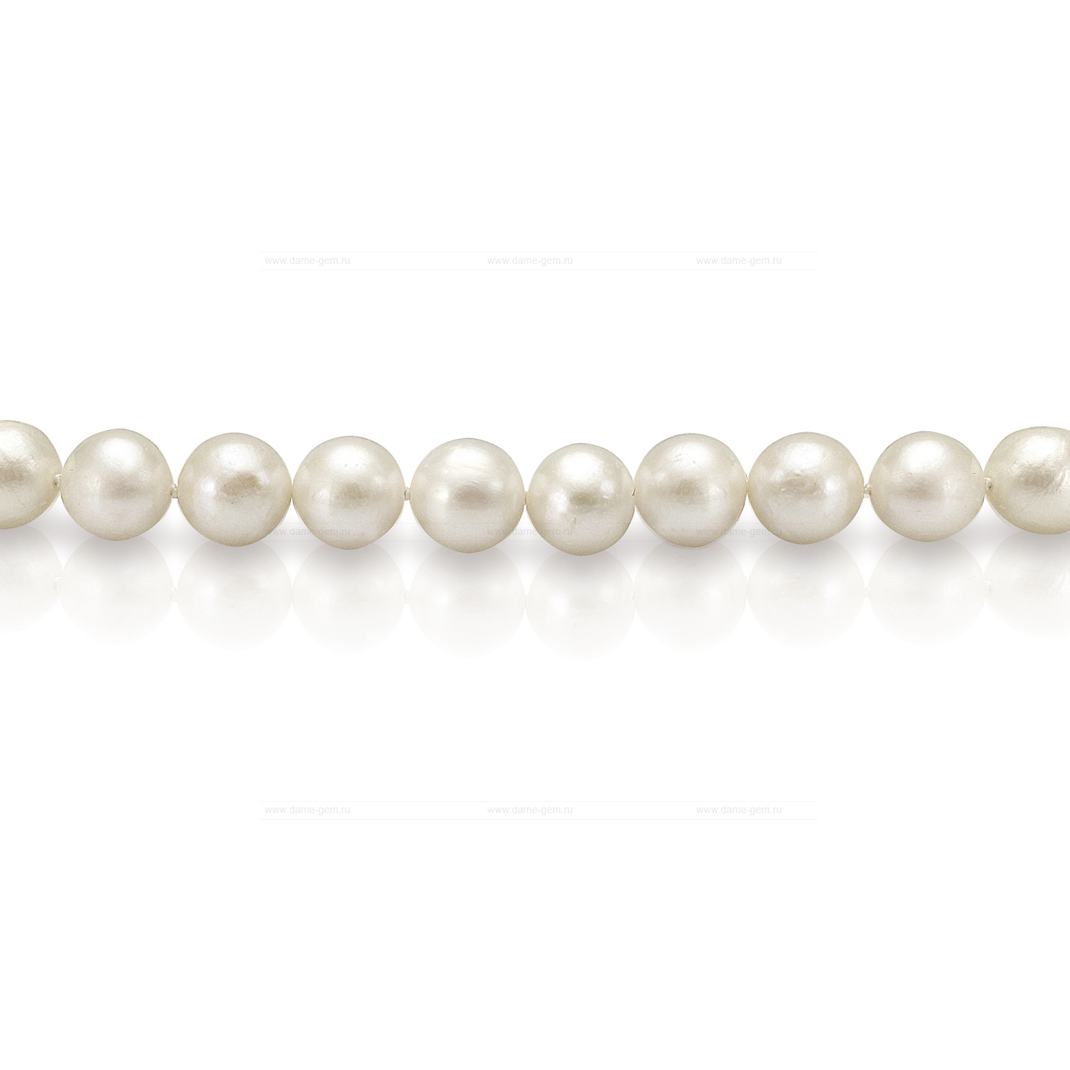 Ожерелье из кремового морского жемчуга Акойя (Япония) 7,5-8 мм. Качество жемчуга среднее АА. Артикул 7713