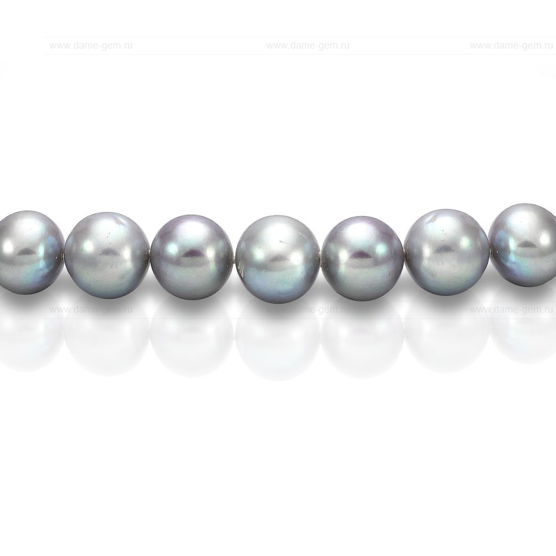 Ожерелье из серого круглого речного жемчуга 11,5-12 мм. Качество жемчуга высокое АА+. Артикул 8287 Ожерелье из серого круглого речного жемчуга 11,5-12 мм. Качество жемчуга высокое АА+. Артикул 8287