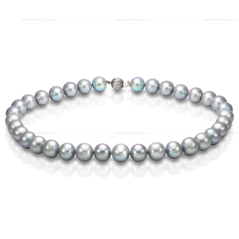 Ожерелье из серого круглого речного жемчуга 11,5-12 мм. Качество жемчуга высокое АА+. Артикул 8287 Ожерелье из серого круглого речного жемчуга 11,5-12 мм. Качество жемчуга высокое АА+. Артикул 8287