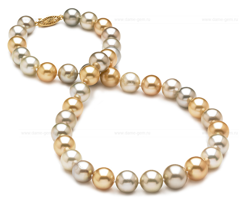 Ожерелье "микс" из искусственного жемчуга Майорика 14 мм . Артикул 11051