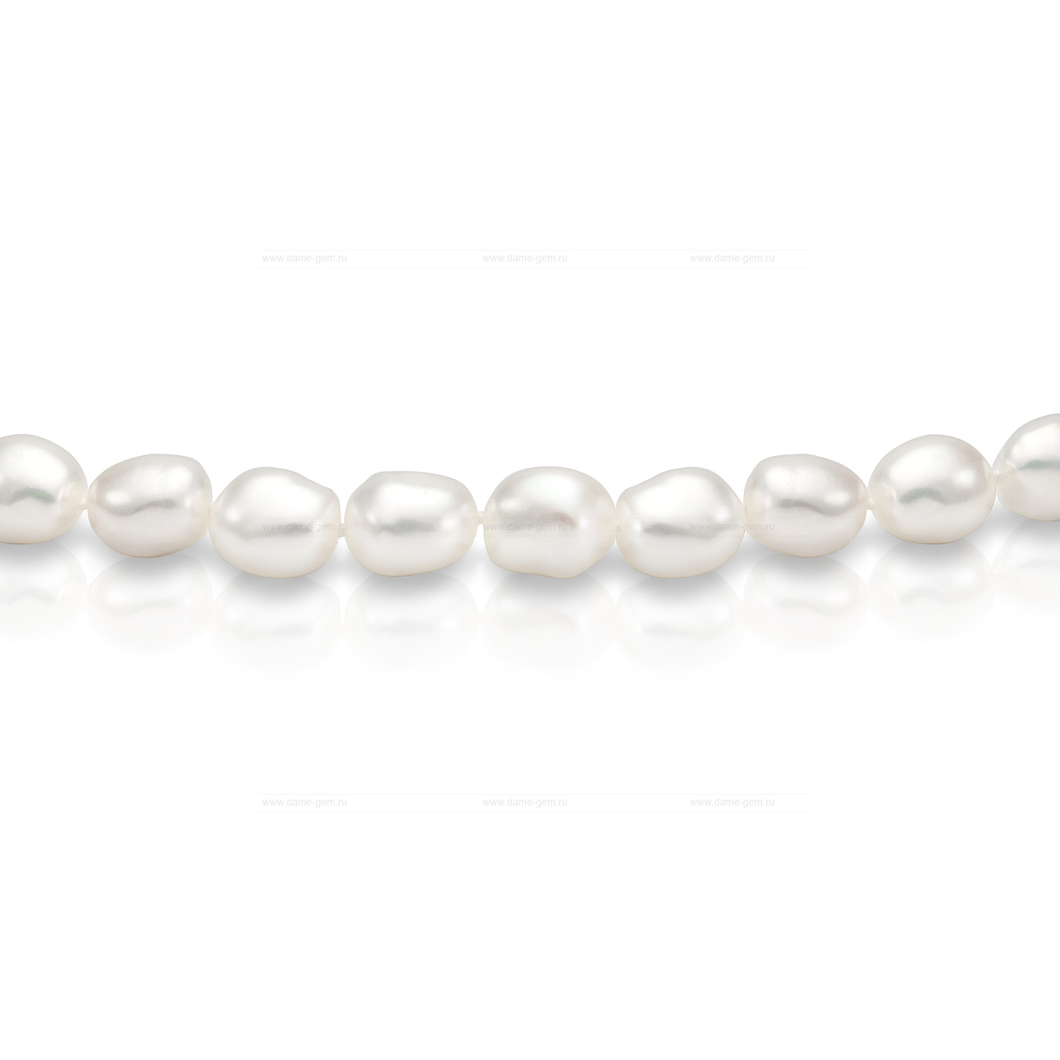 Ожерелье из белого барочного речного жемчуга 6,5-7 мм. Качество жемчуга наивысшее ААА. Артикул 11614 Ожерелье из белого барочного речного жемчуга 6,5-7 мм. Качество жемчуга наивысшее ААА. Артикул 11614