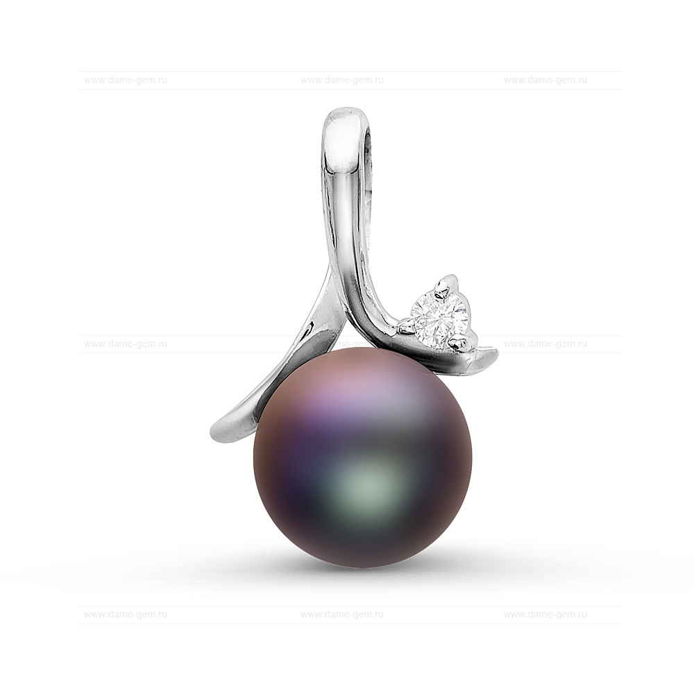 Кулон из серебра с черной речной жемчужиной 7-7,5 мм . Артикул 10841 Кулон из серебра с черной речной жемчужиной 7-7,5 мм . Артикул 10841