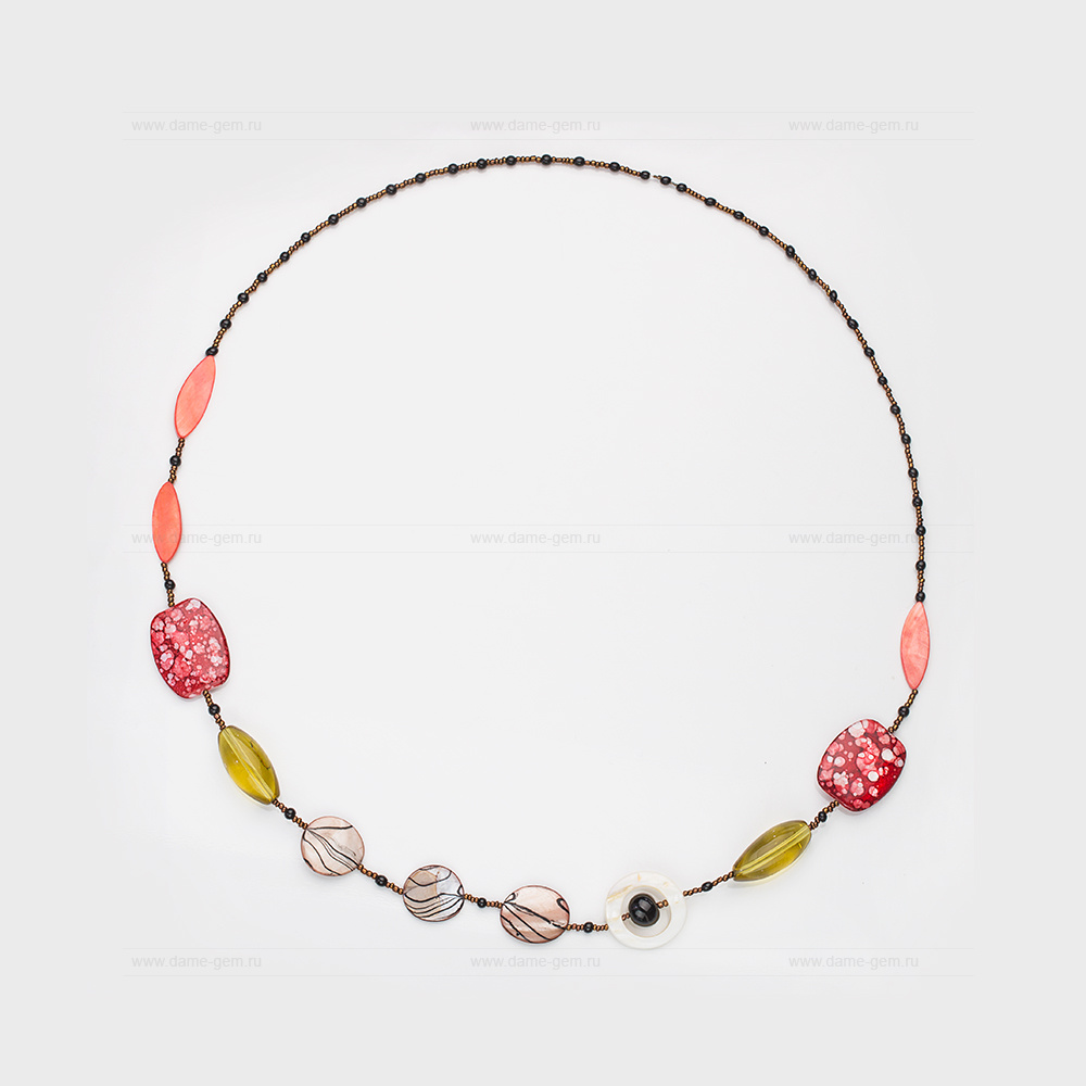 Бусы из перламутра, агата и бисера. Артикул 12637