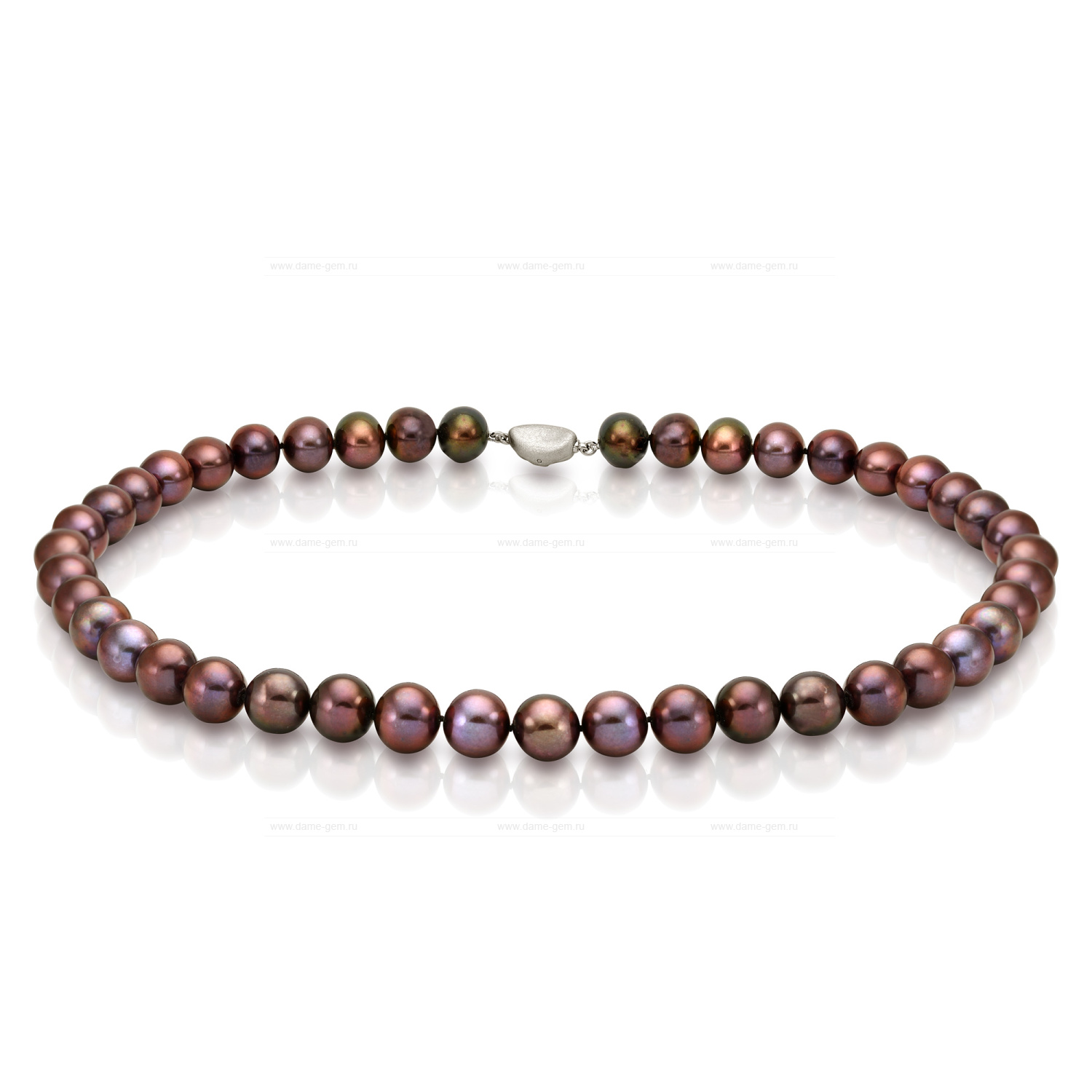 Ожерелье из черного круглого речного жемчуга 10,5-11,5 мм. Качество жемчуга наивысшее ААА. Артикул 11559