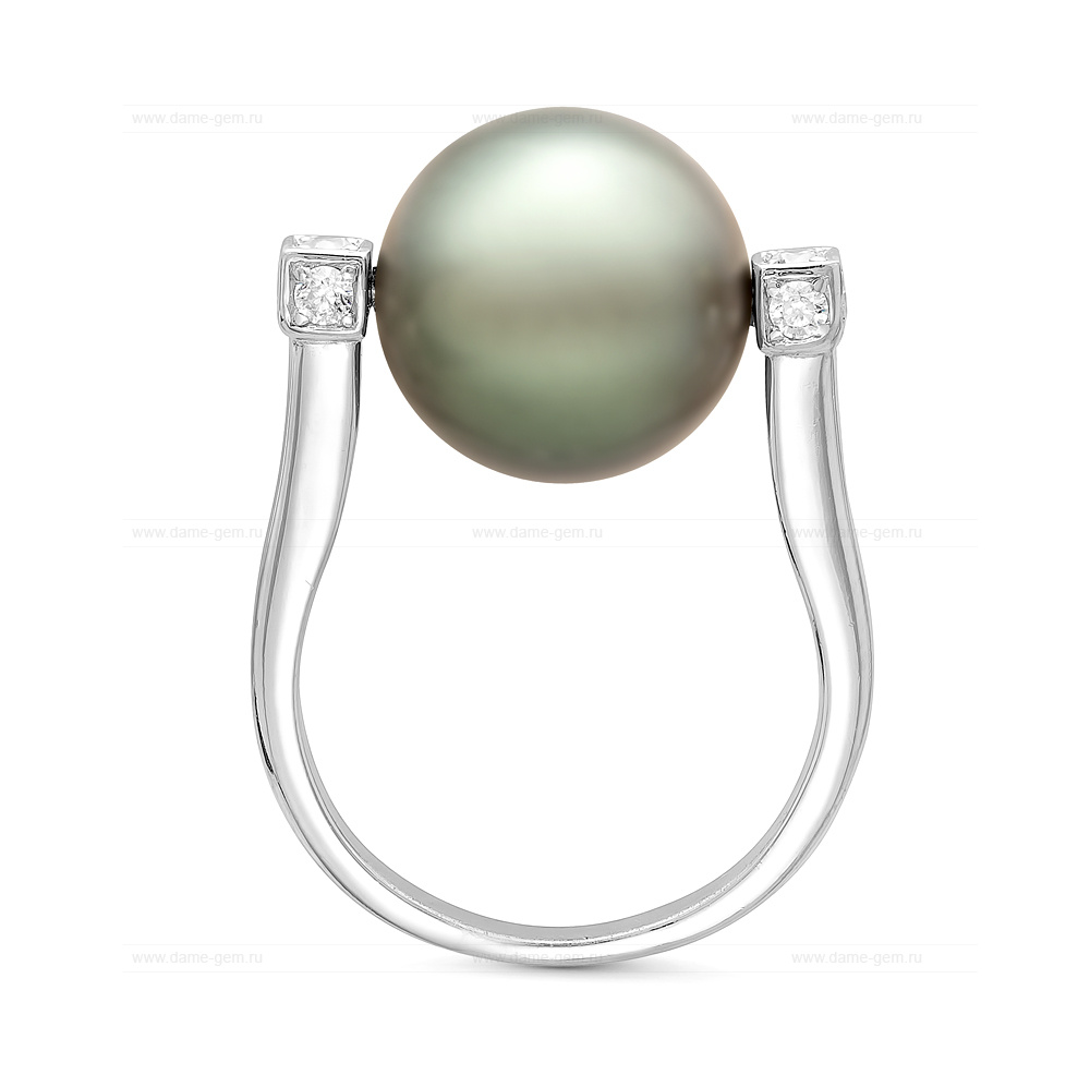 Кольцо из серебра 925 пробы с Таитянской морской жемчужиной 12-12,5 мм. Артикул 10723 Кольцо из серебра 925 пробы с Таитянской морской жемчужиной 12-12,5 мм. Артикул 10723