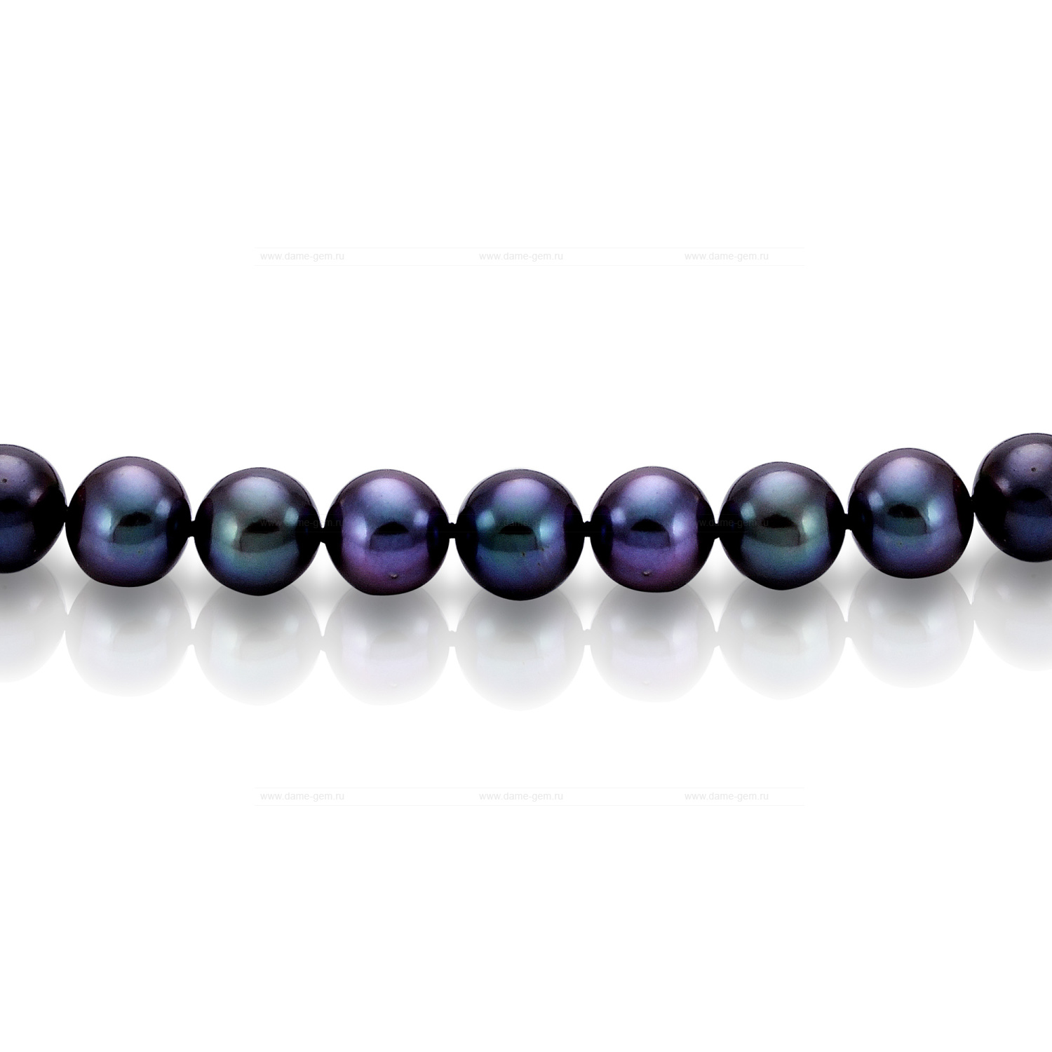 Ожерелье из черного круглого морского жемчуга 8-8,5 мм. Качество жемчуга наивысшее ААА. Артикул 10139