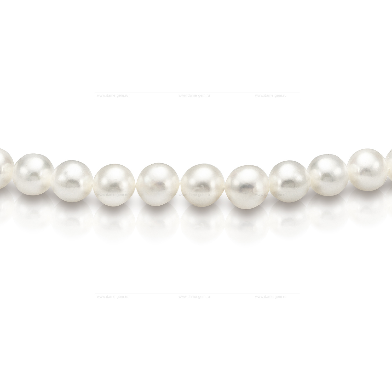 Ожерелье из белого круглого речного жемчуга 7,5-8,5 мм. Качество жемчуга высокое АА+. Артикул 8303