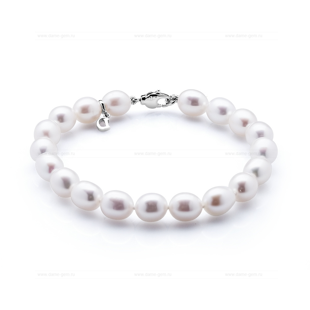 Браслет из белого речного жемчуга 10-11 мм. Качество жемчуга наивысшее ААА. Артикул 11027