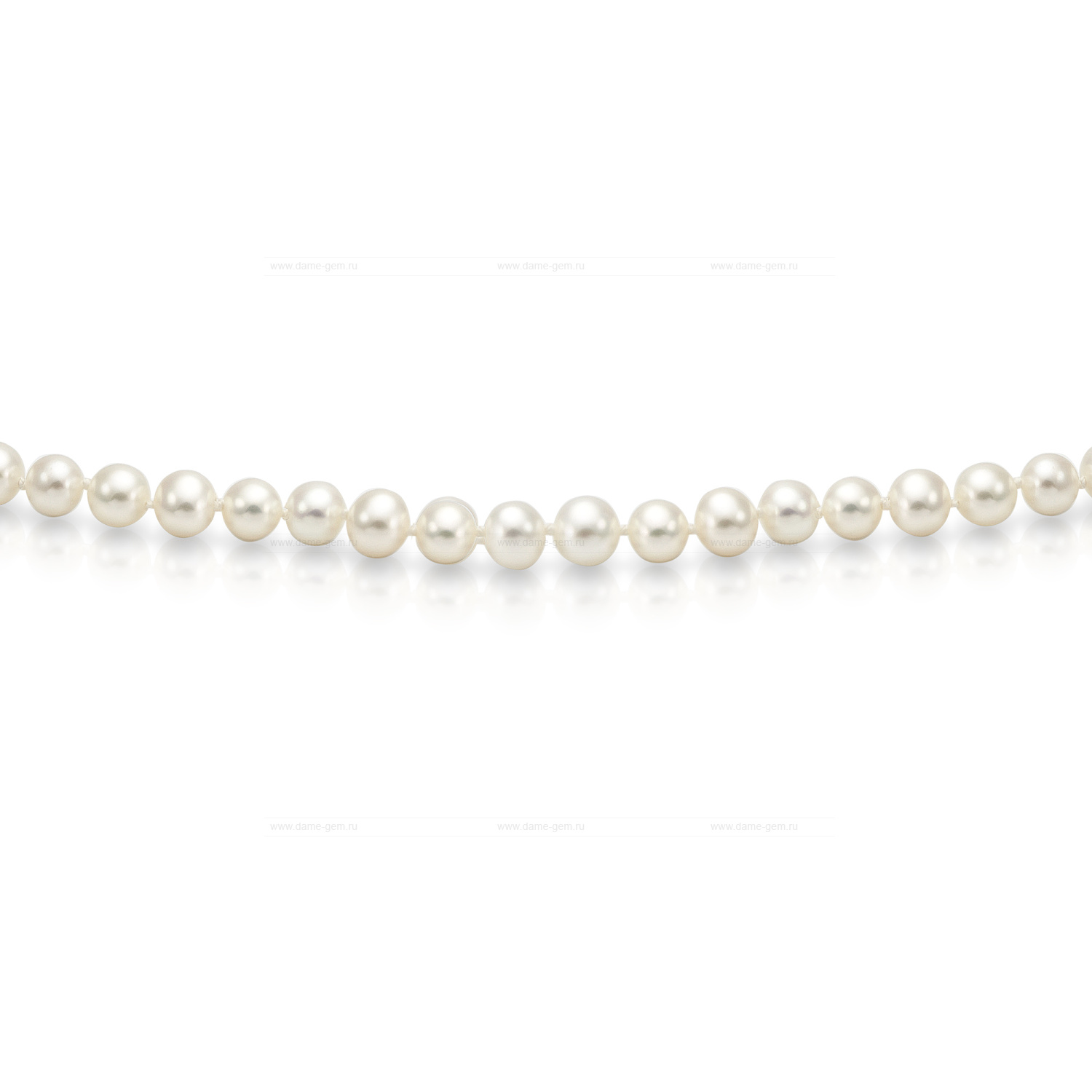 Ожерелье из белого круглого речного жемчуга 4-4,5 мм. Качество наивысшее ААА. Артикул 7672