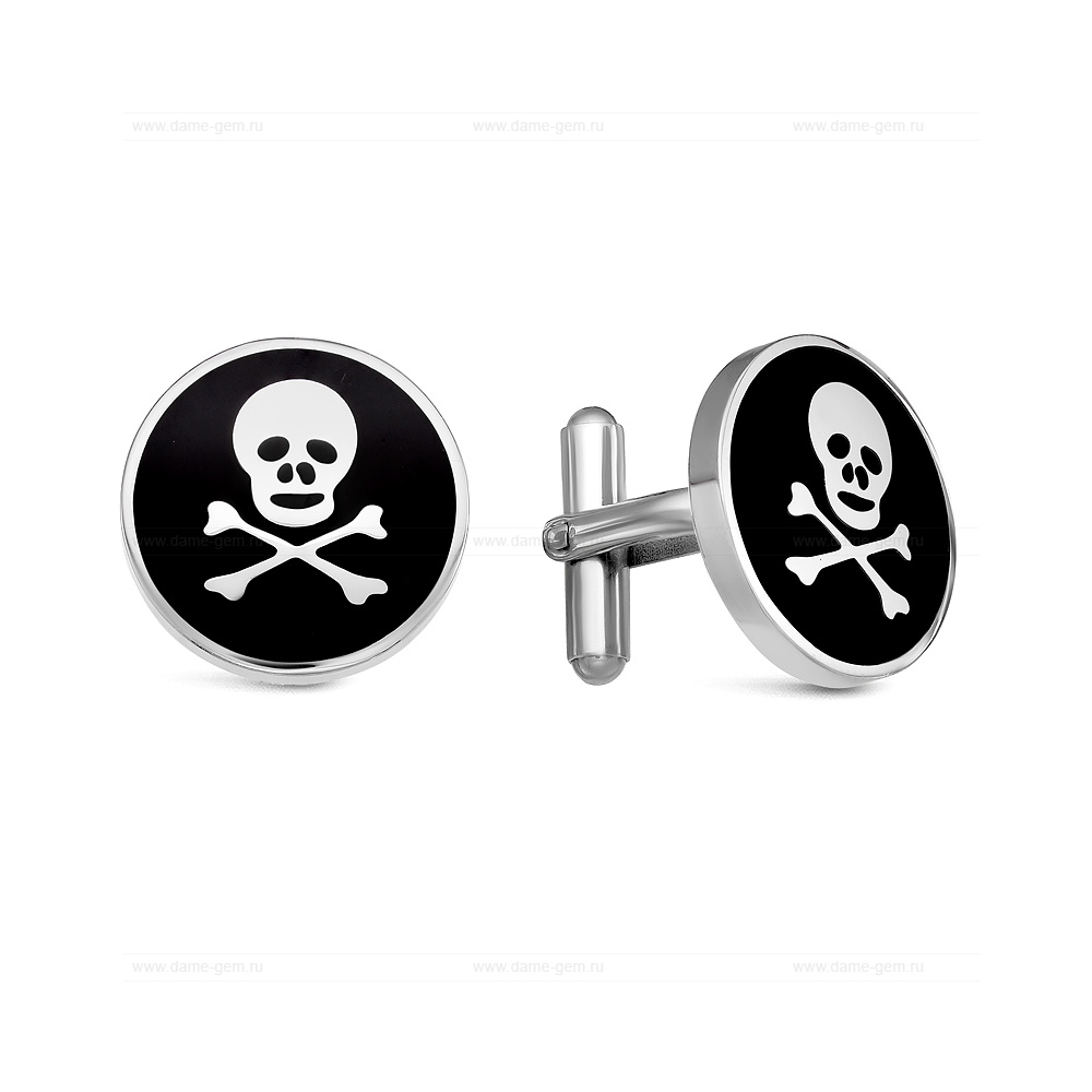 Запонки "Череп" из ювелирной стали. Артикул 12508