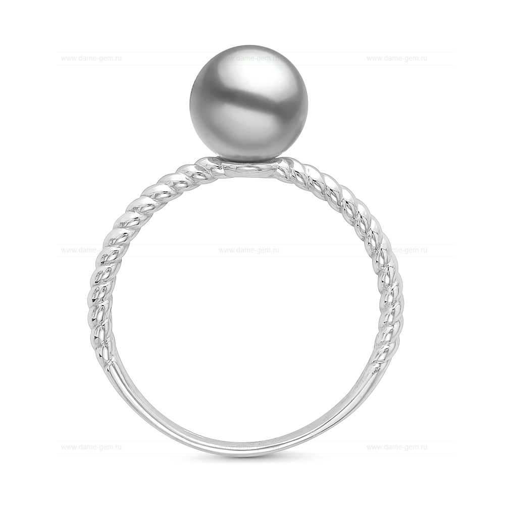 Кольцо из золота 585 пробы с морскими жемчужинами Акойя 7,5-8 мм. Артикул 11658